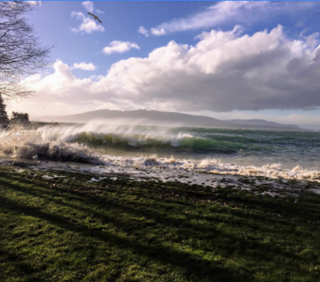 High waves at Marine Park, Bellingham WA